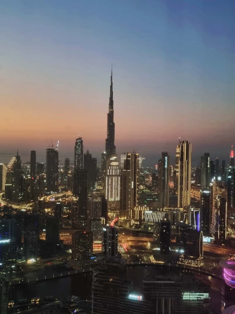 Photograph Of the Dubai Skyline Taken from Fi’lia restaurant Dubai