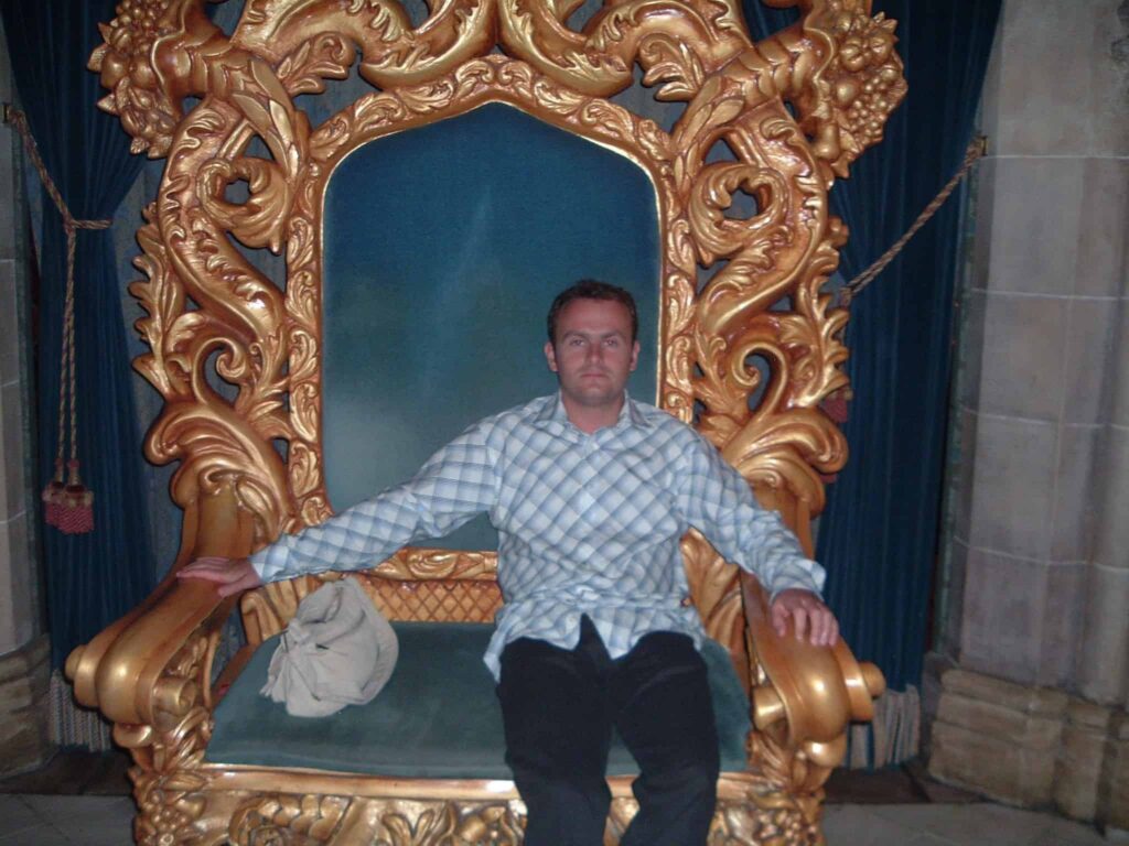 Me waiting for my reservation at Cinderella's Royal Table Inside Cinderella Castle 