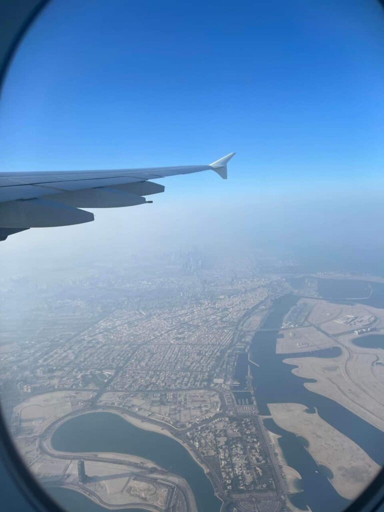 Dubai Emirates Business class view. 