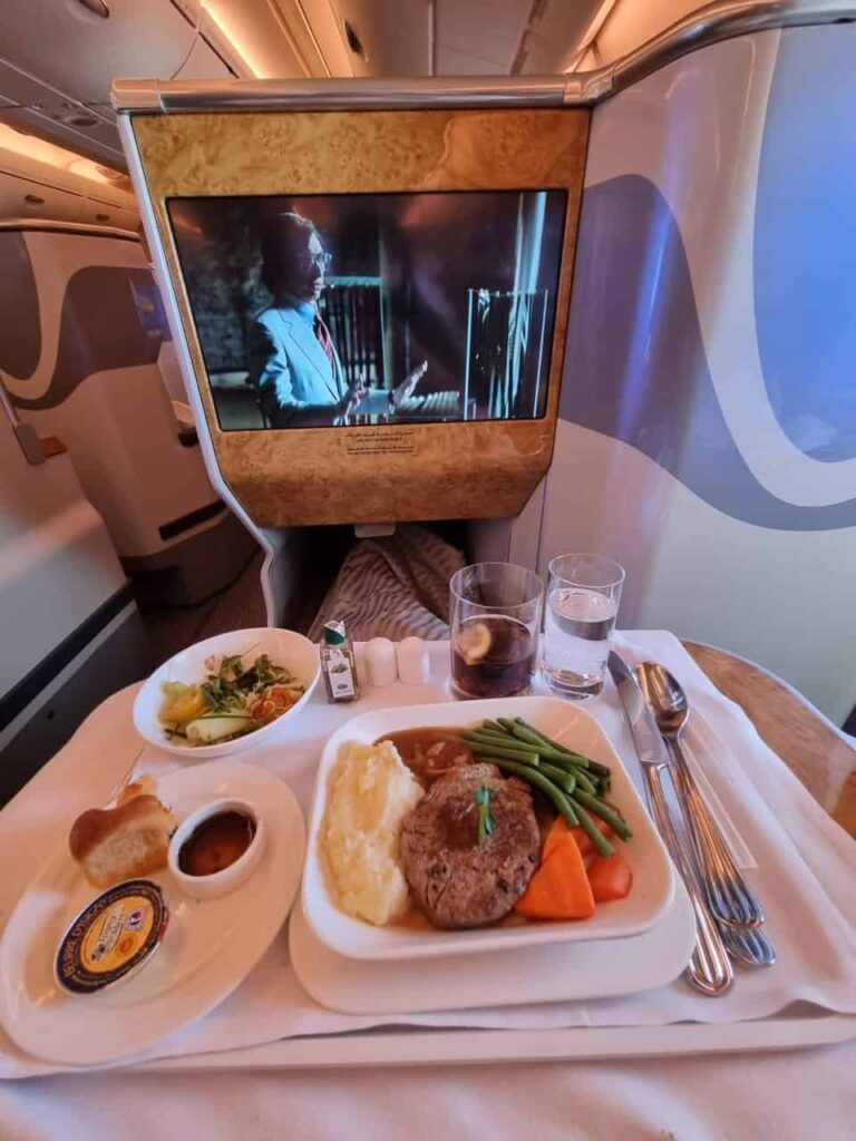 Emirates first class meal 