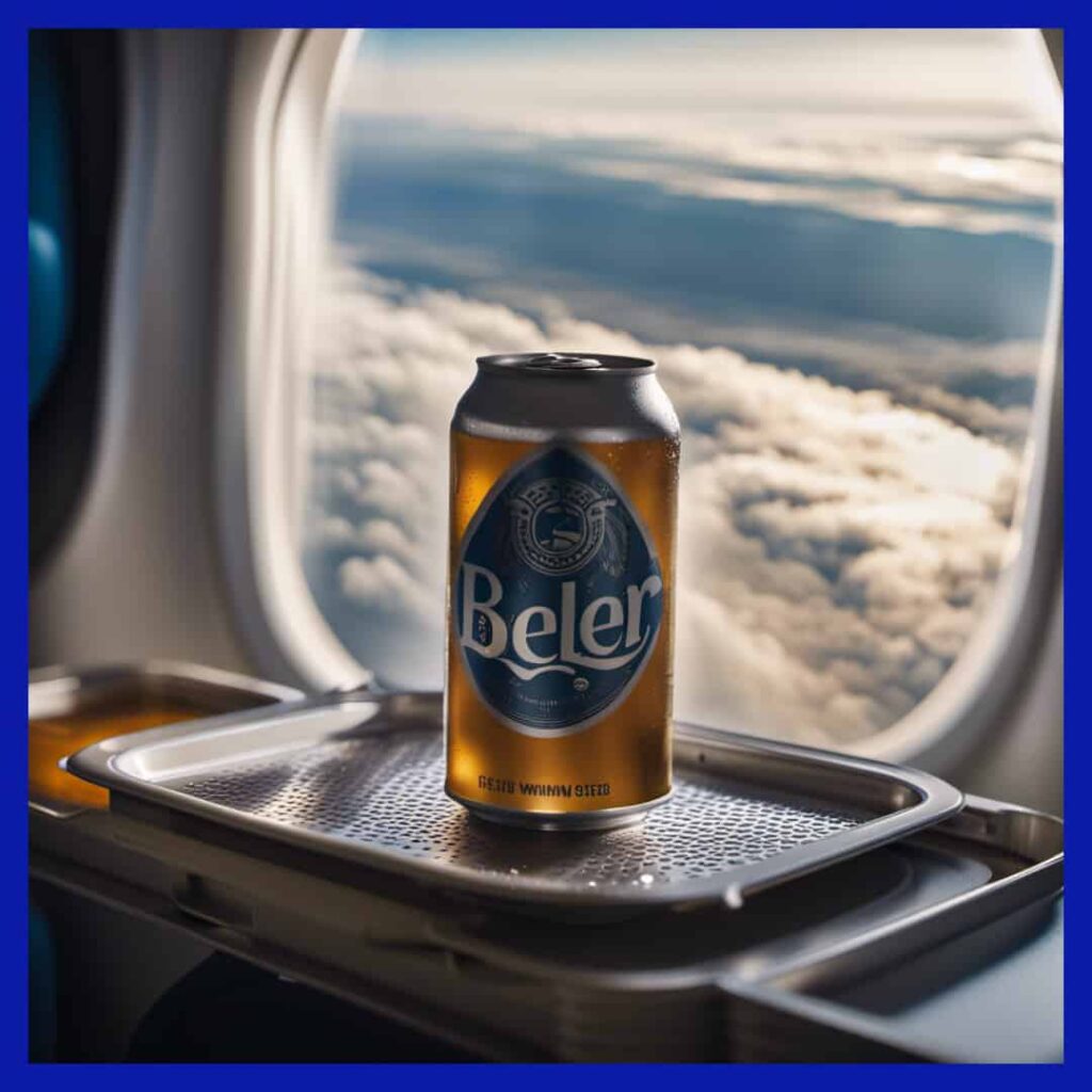 Can of beer on airplane