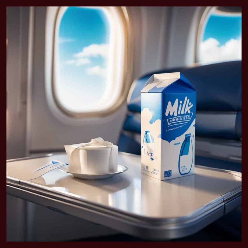 Milk carton on a plane