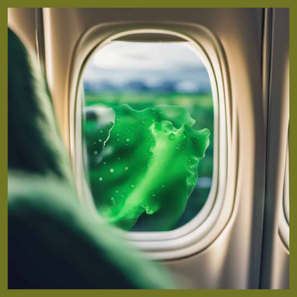 slime on airplane window