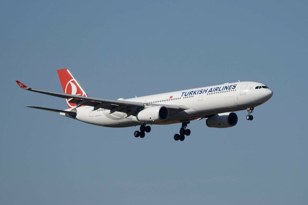 Turkish Airlines Aircraft In flight 